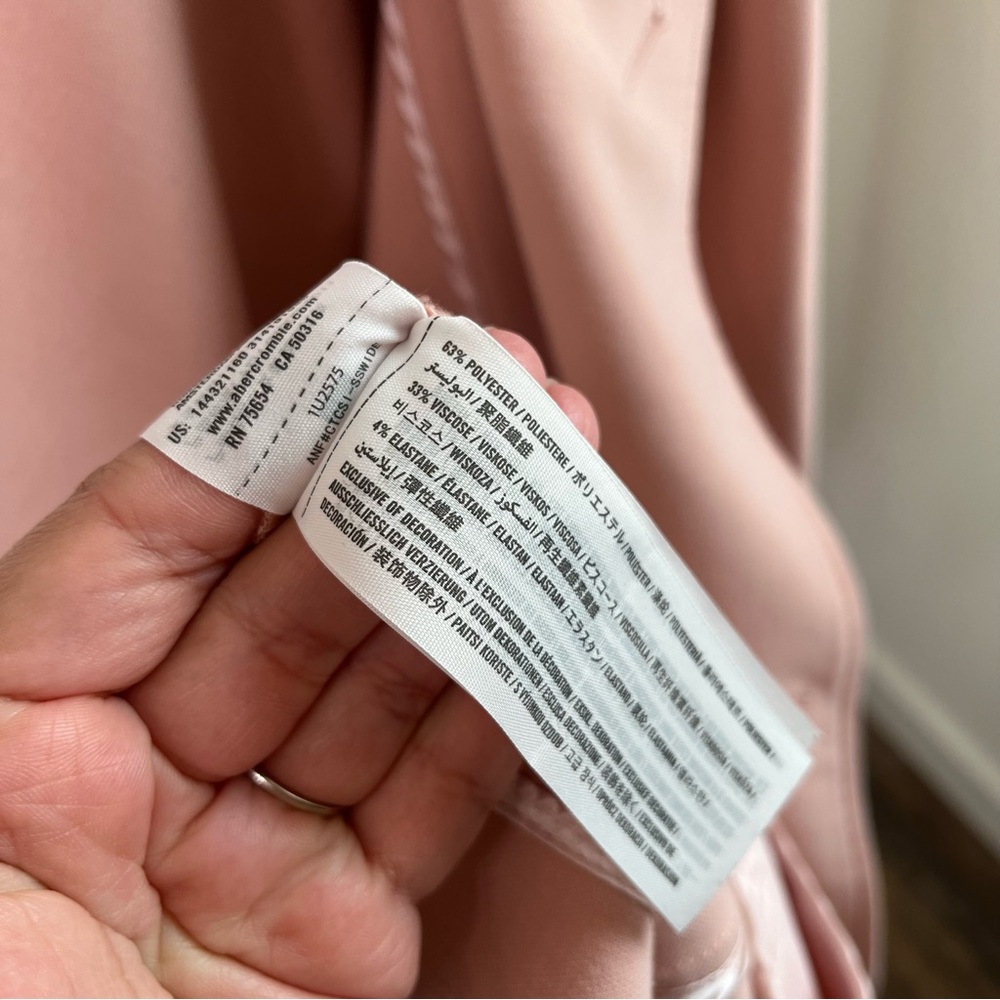 Abercrombie & Fitch Baby Pink Blush Trench Coat Y2K Vtg Womens Size Medium - Picture 9 of 9
